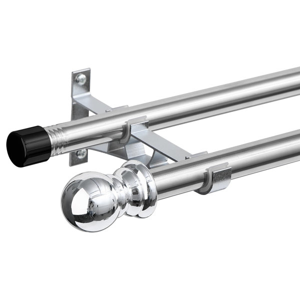 Rebrilliant Double Curtain Rods For Windows 76223 Cm, 2.5 Cm Heavy